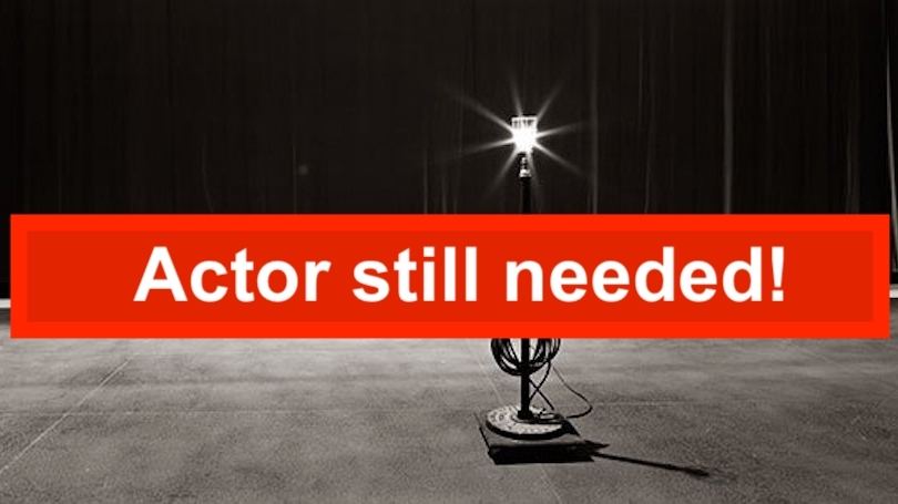 ghost light image with actor still needed text embedded