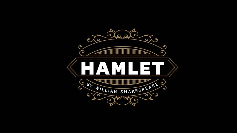 logo that says hamlet by william shakespeare